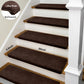 Non-Slip Bullnose Stair Treads, Ultra-Plush Washable Self-Adhesive Carpet Mats for Indoor Steps & Senior Home Safety
