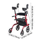 Foldable Rollator Walker with Seat for Seniors, 300 lb Capacity, Lightweight Aluminum Frame, Adjustable Handles, Cup & Cane Holder, Storage Bag