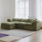109-Inch Modern L-Shaped Cloud Sectional Sofa – Oversized 3-Seater Deep Seat Chenille Couch with Ottoman, White