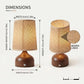 Cordless Rechargeable Wooden Table Lamp with Linen Shade, 3 Color Temperatures, Stepless Dimming, Up to 12-Hour Battery Life