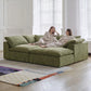 109-Inch Modern L-Shaped Cloud Sectional Sofa – Oversized 3-Seater Deep Seat Chenille Couch with Ottoman, White