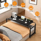 47-Inch Height Adjustable Overbed Table with Wheels, Rolling Laptop Desk with Raised Baffle for Bed, Home & Office