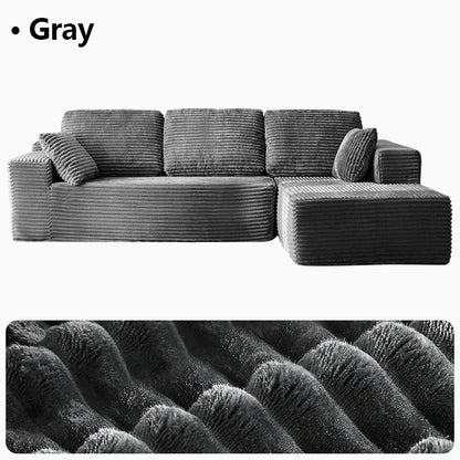 95.7-Inch Oversized L-Shaped Cloud Sectional Sofa with Chaise – Boneless Modular Deep Seat Couch, No Assembly Required