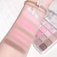 16-Color Pink & Brown Eyeshadow Palette with 5-Piece Brush Set, Matte & Highlight Earth Tones