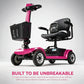 4-Wheel Electric Mobility Scooter for Seniors – Adjustable Comfort Seat, Storage Basket, Multi-Terrain Travel Scooter