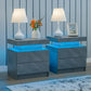 Set of 2 LED Nightstands with 2 Drawers, Modern Bedside Tables with LED Lights & Storage for Bedroom