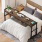 Queen Size Overbed Table with Wheels, Adjustable Tilt Stand, Mobile Rolling Laptop Computer Desk for Bedroom & Home Office