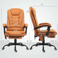 7-Point Vibrating Massage Office Chair with Footrest, High Back Reclining Computer Chair with Lumbar Support – Light Brown