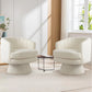 360° Swivel Barrel Accent Chair with Armrests – Modern Curved Back Upholstered Lounge Chair for Living Room & Bedroom