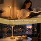 Portable Rechargeable LED Table Lamp, Stepless Dimming, 3 Light Colors, Touch Control, USB-C Charging, Aluminum Alloy Body and Anti-Slip Base