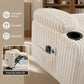 Modern White Massage Recliner Chair with Heat, Swivel Rocking Single Sofa with Manual Reclining for Living Room