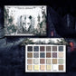 24-Color Dark Elf Eyeshadow Palette, Gothic Vampire Style, Highly Pigmented Shimmer & Glitter Eye Makeup