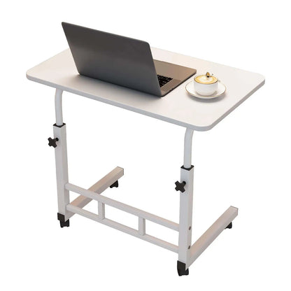 Height Adjustable C-Shaped Standing Desk with Wheels, Mobile Rolling Laptop Computer Workstation for Bed, Sofa & Home Office