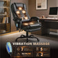 7-Point Vibrating Massage Office Chair with Footrest, High Back Reclining Computer Chair with Lumbar Support – Black