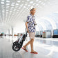 Lightweight Foldable Transport Wheelchair – 15.75" Seat Portable Travel Chair with Handbrakes