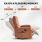Red Fabric Manual Recliner Chair with Heat & Massage, 360° Swivel Rocking Lounge Chair for Living Room
