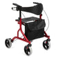 Heavy-Duty Aluminum Rollator Walker for Seniors with Seat – 330 lb Capacity, 8" All-Terrain Wheels & Dual Brakes