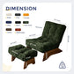 Adjustable Accent Chair with Ottoman – Tufted Upholstered Reclining Lounge Chair with Footrest for Reading & Living Room, Green