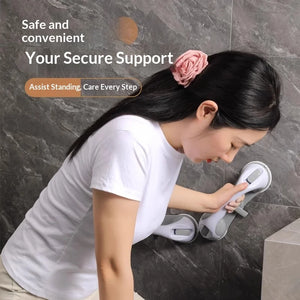 Suction Cup Shower Grab Bar – No-Drill Non-Slip Bathroom Safety Handle for Bathtub & Shower