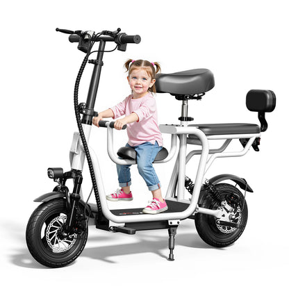 14" Foldable Electric Scooter with Seat – 750W Peak Motor, 48V 10Ah Battery, 20-Mile Range & Dual Disc Brakes