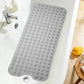Extra Long Non-Slip Bathtub & Shower Mat 40x16 Inch, Suction Cups, Drain Holes, Machine Washable, Gray & Black