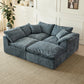 109-Inch Modern L-Shaped Cloud Sectional Sofa with Ottoman – Oversized 3-Seater Deep Seat Chenille Modular Couch, Blue