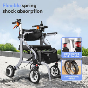 Lightweight Foldable Electric Power Walker Rollator for Elderly
