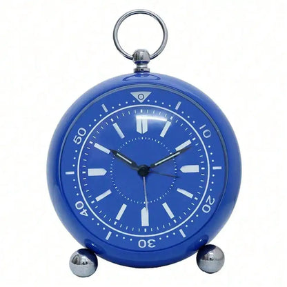 Round Silent Non-Ticking Alarm Clock, Battery Operated Retro Analog Bedside Clock for Bedroom, Desk & Nightstand