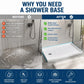 48x32 Inch Acrylic Shower Base Pan, White Non-Slip Low Profile Shower Tray with Left or Right Drain, Waterproof Flange & ABS Drain Assembly
