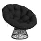 40-Inch Oversized Papasan Swivel Chair – Ergonomic Wicker Lounge Chair with Thick Cushion & Steel Frame for Living Room