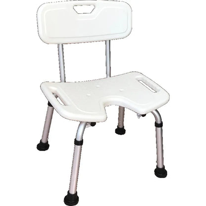 Adjustable Aluminum Shower Chair with Backrest & Armrests – 330 lb Capacity