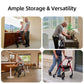 Heavy-Duty Rollator Walker for Seniors with Seat & Backrest – 350 lb Capacity, Foldable, 5-Level Height Adjustable with Storage Bag
