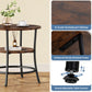 21.85" Round 2-Tier Side Table with Storage Shelf & Metal Frame for Living Room and Bedroom