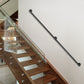 79" Wall-Mounted Stair Handrail – 2-Section Galvanized Iron Safety Grab Bar, 1.26" Pipe, Black