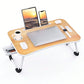 Foldable Laptop Bed Table with Storage – Portable Lap Desk for Study, Reading, Breakfast, Picnic & Home Use