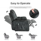 Manual Massage Recliner Chair with Heat – Soft Fabric Upholstered Lounge Chair with Hidden Cup Holders & Side Pocket
