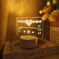 Heart Sound Wave 3D Acrylic Night Light, USB Warm LED Lamp, Romantic Couple Souvenir Gift
