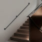 79" Wall-Mounted Stair Handrail – 2-Section Galvanized Iron Safety Grab Bar, 1.26" Pipe, Black
