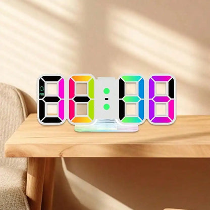 9.7-Inch RGB LED Digital Wall & Desk Clock with Large Display, Neon Gaming Design, Dimmable Brightness – Black
