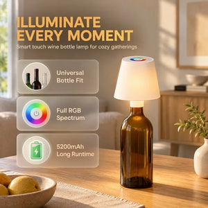 Cordless Rechargeable LED Table Lamp, 5200mAh Battery, 3000K Warm Light, 3-Level Touch Dimming, USB-C Charging, IP54 Water Resistant