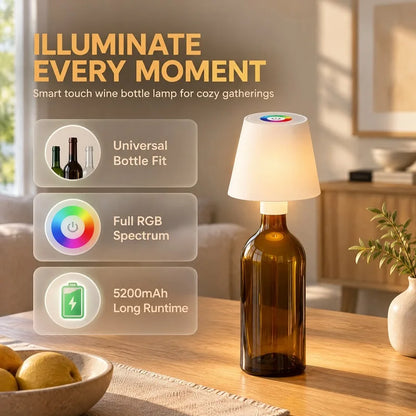 Cordless Rechargeable LED Table Lamp, 5200mAh Battery, 3000K Warm Light, 3-Level Touch Dimming, USB-C Charging, IP54 Water Resistant