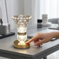 Crystal Vase LED Table Lamp with Touch Switch and Built-In Battery, Warm Glow Bedside Accent Light