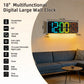 18-Inch RGB LED Digital Wall Clock with Remote Control, Temperature & Date Display, Timer, Auto DST, Dimmable Brightness