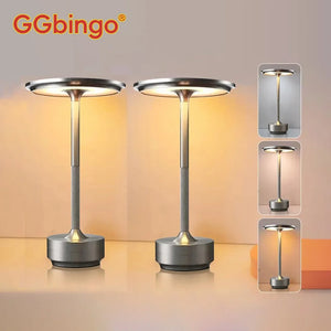 Rechargeable LED Table Lamps, Set of 2, Cordless Touch Control Bedside Lights for Bedroom, Hotel and Bar