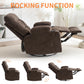 360° Swivel Rocker Recliner Chair – Manual Upholstered Lounge Chair with Cup Holders & Side Pockets for Living Room