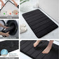 Black Memory Foam Bathroom Mat, Soft Thick Absorbent Bath Rug with Non-Slip Backing, Quick Dry Machine Washable