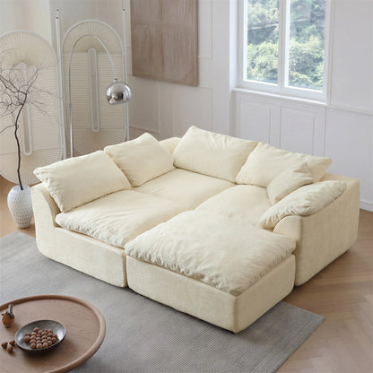 Modern Modular Cloud Sectional Sofa – Oversized Deep Seat Couch with Removable Cushions for Living Room