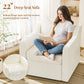 Set of 2 360° Swivel Accent Chairs – Large Upholstered Square Armchairs with Deep Seat for Living Room & Reading Lounge