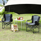 Oversized Folding Director’s Camping Chair – Heavy-Duty 330 lb Outdoor Lawn Chair with Side Table & Cup Holder