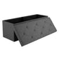 Foldable Storage Ottoman Bench with Padded Seat, 660 lb Capacity End-of-Bed Storage Chest & Footrest for Bedroom, Grey